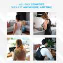 Back Brace Posture Corrector for Men & Women - Adjustable, Breathable, Improves Posture, Reduces Neck & Back Pain - Lightweight Unisex Design for Office and Home Use (Black, Large) (Black, L)