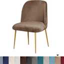 2 Pack Velvet Dining Room Chair Slipcovers Washable Removable Stretch Short Back Armless Curved Chair Protector for Home Decor Living Room