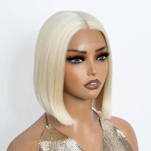 NOBLE Blonde Bob Wig Short T Part Hd Lace Front Bob Wigs for Women 10 Inches Straight Short Bob Wig Synthetic Middle Part Blunt Cut Bob Wigs for Daily Party Use