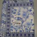 Blue White Floral Placemats Set of 6, Chinoiserie Flower Linen Place Mat Washable Stain Resistant Table Mats for Farmhouse Kitchen Dining 12x18 Inch