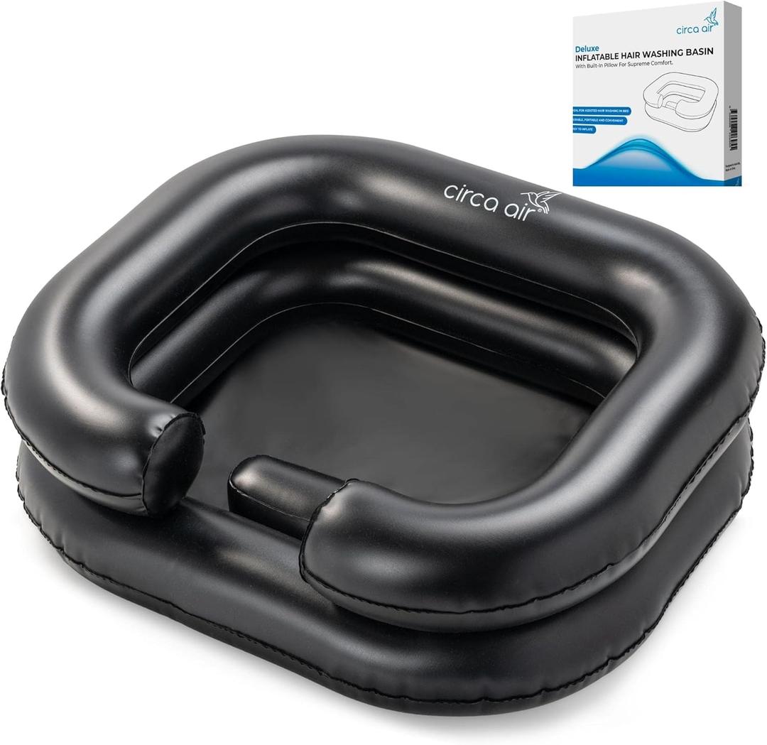 Circa Air Portable Shampoo Bowls For Home - Inflatable Hair Washing Basin For Bedridden and Station for Kids, Portable Sink for Washing Hair, Dread Locs Detox Tub Blow Up Shampoo Basin, Loc Bath