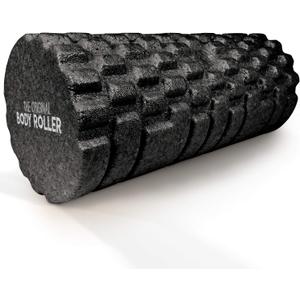 High Density Foam Roller Massager for Deep Tissue Massage of The Back and Leg Muscles - Self Myofascial Release of Painful Trigger Point Muscle Adhesions - 13" Black