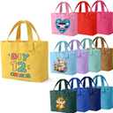 KIDJFGG 12 Pack Small Canvas Tote Bags, Mini Tote Bags Bulk for Women, DIY Blank Reusable Cute Sublimation Tote Bag with Handles & D Ring for Lunch, Grocery, Party Favors, Wedding Gifts & Craft