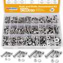 weideer 750PCS Nuts and Bolts Assortment Kit,Stainless Steel Machine Screws, #6-32#8-32#10-24#1/4-20Phillips Flat Head Screws Assorted with Nuts, Bolts,Washers