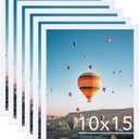 10x15 White Picture Frame Set of 6, Horizontal and Vertical Formats for Wall Hanging, 10 x 15 Wall Gallery Poster Photo Frames with Shatter Resistant Plexiglass, 6 Pack, White