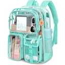 Clear Backpack, Heavy Duty PVC Clear Bag for Stadium Events, Transparent Backpack with Reinforced Straps & Stitches for Girls Boys, Large Capacity Bookbag for School, Travel, College, Work