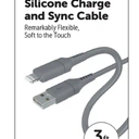 CellCandy Fast Charge And Sync Cable 3 Ft Gray Black