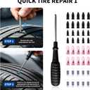 Vitog 55 PCS Two Types of Tire Plug Kit, 45 PCS Tire Repair Rubber Nail Kit & 10 PCS Flat Tire Repair Kit with Plugs, Heavy Duty Tire Repair Screws for Car, Motorcycle, ATV, Jeep, Truck, Tractor