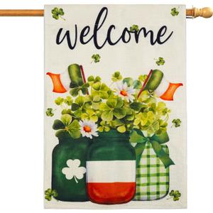 St. Patrick's Day Garden Flag 28"x40", Double-Sided Shamrock Garden Banner, Irish Outdoor Decoration for Yard, Patio, Lawn, Porch