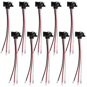 10x 3 Wire Plug Truck Trailer Light Plug Molded 3 Prong Pigtail Harness for Stop Turn Tail Sealed Round Oval Light Brake Backup Light