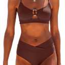 ANRABESS Womens Triangle Bikini Sets O Ring Cut Out Two Piece Swimsuit Mid Rise Cute 2026 Summer Beach Cheeky Bathing Suits (Medium)