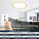 MOONSEA 20 Inch Flush Mount LED Ceiling Light Fixture 42W, 4200LM Dimmable 3000K/4000K/6500K 3 Color Selectable, Low Profile Ceiling Lamp for Kitchen Bedroom Hallway, Gold