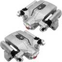 Rear Brake Caliper with bracket compatible with 2008-2013 Nissan Rogue, 2014-2015 Nissan Rogue Select L4 2.5L, Rear Driver and Passenger Side, set of 2, 19-B3437 19-B3436