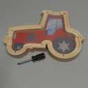 Tioncy 11 Inch Wooden Truck Piggy Bank with Screwdriver Red Truck Piggy Bank for Car Birthday Party Gift and Home Office Decoration