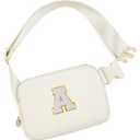 Uygafly Graduation Gifts for Her, 2024 Graduation Gifts for Women Girls Personalized Belt Bag for Women Girls, Waist Packs Trendy Fanny Pack Crossbody Bags, Initial White A, Cream Bag