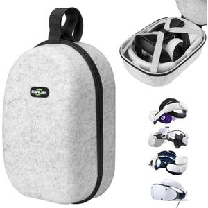 Sarlar Large Hard Carrying Case Compatible with Oculus Meta Quest 3S/3/2 & PS VR2 Gaming Headset and KIWI Design, BOBOVR M3/M2 Pro, SUPERUS, Saqico and All Head Strap with Battery