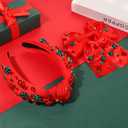 2 x mokkia Christmas Headbands Hair Bows for Women Holiday Headbands Christmas Bow Tree Headbands Hair Ribbon Bows Clips Holiday Christmas Accessories Outfits Party Decorations Holiday Gifts (Pattern B)