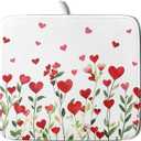 Valentines Day Dish Drying Mat for Kitchen Counter 18x16 Inch Green Red Heart Drying Mat with Absorbent Reversible Microfiber Holiday Love Dish Drainer Mats Rack Pad for Coffee Countertop Protector