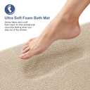 OLANLY Thick Memory Foam Bath Mat Rug 36x24, Extra Soft Absorbent Bathroom Rug, Quick Dry Bath Mats, Non-Slip, Machine Washable Carpet for Bathroom, Tub and Shower, Home Decor Accessories, Beige