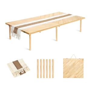 Folding Picnic Table 60x30, Low Floor Table for 6-8