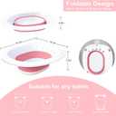 Electric Sitz Bath, Sitz Bath for Hemorrhoids, Sitz Bath for Toilet Seat, Sitz Bath for Postpartum Care, Sits Bath Kit for Women, Automatic Flushing, Foldable, Fits Universal Toilet (Pink Electric)
