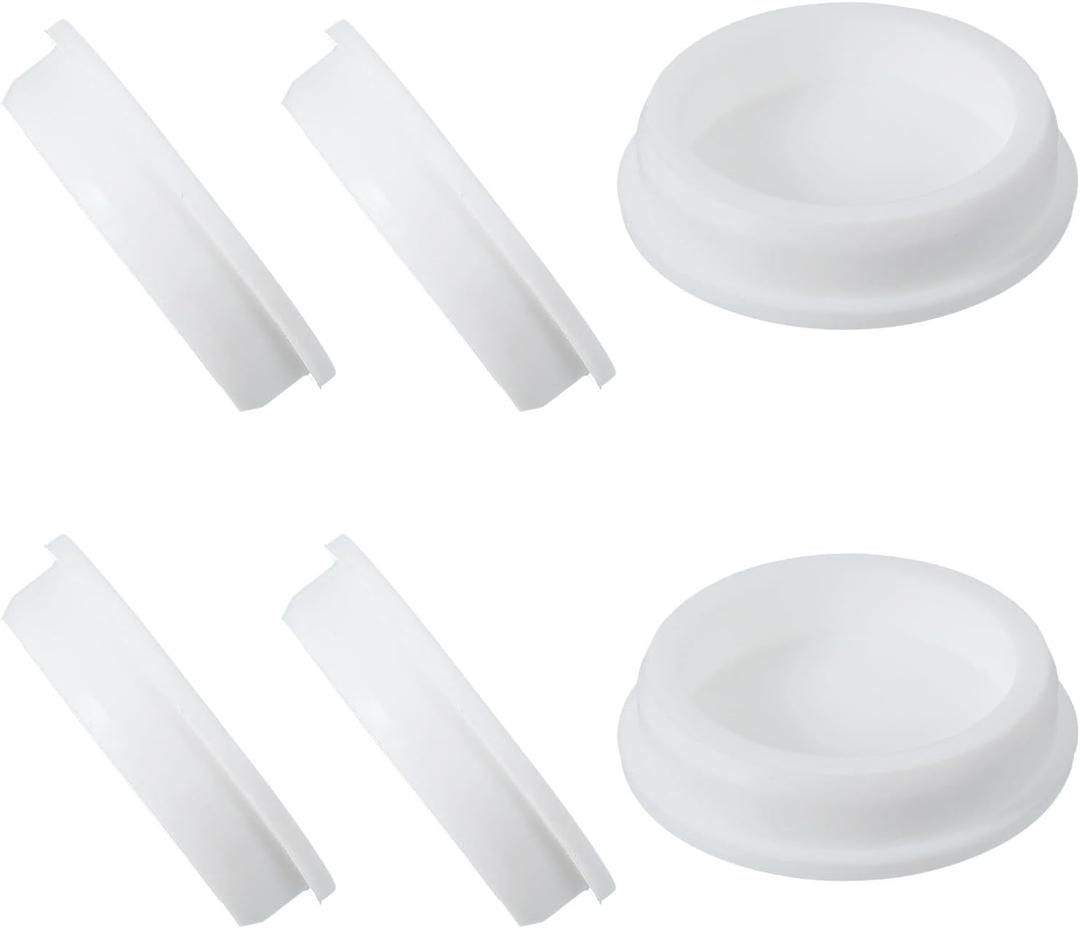 uxcell 6 Pcs T Shaped Silicone Plug, Dia 60 mm/2.36 Inch Elastic Waterproof Silicone Plug Reusable Bottle Stopper Sealing Round Hole Plug for Pipes Equipment, White