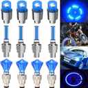 12PCS LED Flash Tyre Wheel Valve Cap Light for Car Bike Motor Wheel Tire Light (Blue)