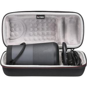 LTGEM Travel Protective Case for Bose SoundLink Revolve+ or Revolve+ (Series II) Portable & Long-Lasting Bluetooth 360 Speaker (Fits Charging Cradle, AC Adaptor and USB Cable) (Gray)