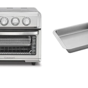 Cuisinart Air Fryer + Convection Toaster Oven, 8-1 Oven with Bake, Grill, Broil & Warm Options, Stainless Steel, TOA-70 & AMB-TOBBP Toaster Oven Baking Dish, silver, 1.12"" x 0.86"" x 0.16"""
