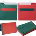 Wishop 50 Pack Christmas Self-Adhesive Envelopes with Fold Cards Green Red for Christmas Greeting Cards, Invitations, Letter Mailing (4x6)