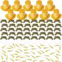Shappy 100 Pcs New Years Eve Party Supplies 2026 New Year's Eve Party Kit 10 Top Hat 40 Tiara 50 Noisemaker Decor (Gold)