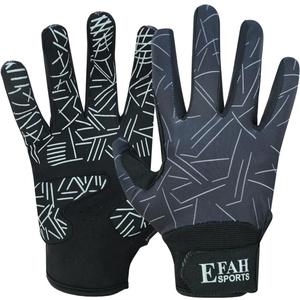 Baseball Batting Gloves for Youth Adult Mens Kids Boys Padded Comfortable Softball Batting Gloves with Super Grip Finger Fit Palms (Black) Youth  Medium 