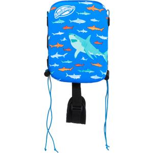 SwimWays Power Swimr Outdoor Pool Swim Vest for Kids, Adjustable Kid Pool Float for Swim Training, Medium, Shark