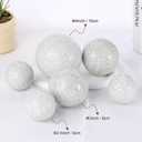 M METERXITY 6-Pack Decorative Ball for Bowls, 3 Inch Mosaic Glass Balls Decorative Glass Orbs for Home Decor/Dining Tables/Wedding Party/Coffee Table/Centerpiece Decor [White]