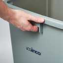 Winco Commercial Square Plastic Trash Can, 23 Gallon, Gray