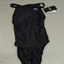 TYR Sport Girls' Solid Diamondback Swim Suit (Black, 24)