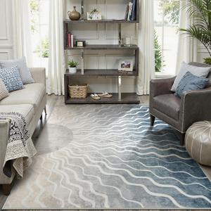 Wonnitar Boho Washable 6x9 Rug, Sun Print Grey Rugs for Living Room, Ultra-Thin Non Slip Soft Modern Mid Century Bedroom Carpet for Dorm Dining Room Office, Gray/Multi