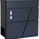 Large Post Boxes Wall Mounted Waterproof, Letter Boxes for Outside, Modern Mail Boxes with Lid, Viewing Windows, Nameplate, Anthracite Grey MXY11G 36,6 x 10,2 x 37,9 cm