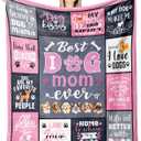 Dog Mom Blanket 60" X 50", Dog Mom Gifts for Birthday Mothers Day Chtistmas, Dogs Theme Gifts for Women Dog Lovers Owners, Soft Warm Cozy Flannel Throw for Bed SOFE Office Travel