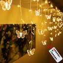 Butterfly Curtain Lights, 4.9ft 48 LED USB Window Fairy Lights 10 Butterflies 8 Modes Firefly Twinkle Timer String Lights with Remote for Room Bedroom Wall Ceiling Party Wedding Christmas