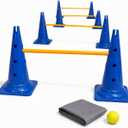 Dog Agility Equipment, 20-Inch Hurdle Set, 10.6 oz Weighted Cones