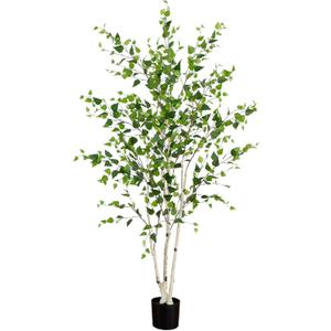 Nearly Natural 7ft. Artificial Birch Tree with Real Touch Leaves