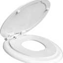 American Standard Elongated Toilet Seat with Toddler Seat, Soft Close, 2 in 1 Seat, White, Great for Adults and Child
