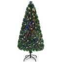 6 ft. Pre-Lit Fiber Optic Artificial PVC Christmas Tree with Metal Stand Holiday