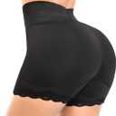 Women Padded Tummy Control Panties Butt Lifter Crotch Hip Pads Enhancer Seamless High Waisted Booty Underwear (Large, Black)