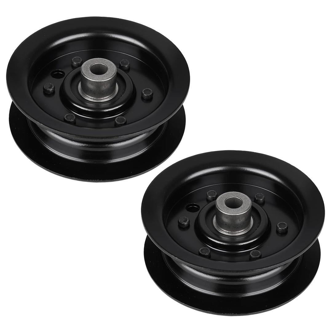 ILONPA 132-9420 Flat Idler Pulley Replaces 106-2175 for Exmark Toro 32 38 42 50 and 54 inch Deck Quest E-Series S-Series Timecutter SS 3200 SS 3216 SW 3200 ZS 3200S (2 Pack)