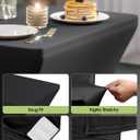 Pureegg Spandex Tablecloth 6ft - 6 Pack, Fitted and Stretch Table Cover for Rectangle Tables, Wrinkle-Resistant and Secure Fabric for Outdoor, Picnic, Party, Wedding, Banquet and Birthday, Black