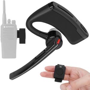 Bluetooth Earpiece Headset with PTT MIC for Motorola CP200 CP200D CP185 CLS1410 CLS1110 BRP40 DTR650 RDU2020 RDU4100 RDU4160D RDU2080D Yaesu FT-4XR FT-4VR FT-65R FT-25R Handheld Walkie-Talkie