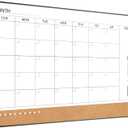 ARCOBIS Dry Erase Calendar with Cork Board for Wall, 36"x 24" Magnetic Calendar Whiteboard with Black Frame, Monthly Combination Board for School, Home, Office