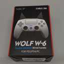 NBCP Wired PS5 Controller - Gaming Controller for PlayStation 5, PS4, PC/Steam, Turbo & Linear Hall-effect Trigger, Dual Vibration, 3.5mm Audio Jack - White